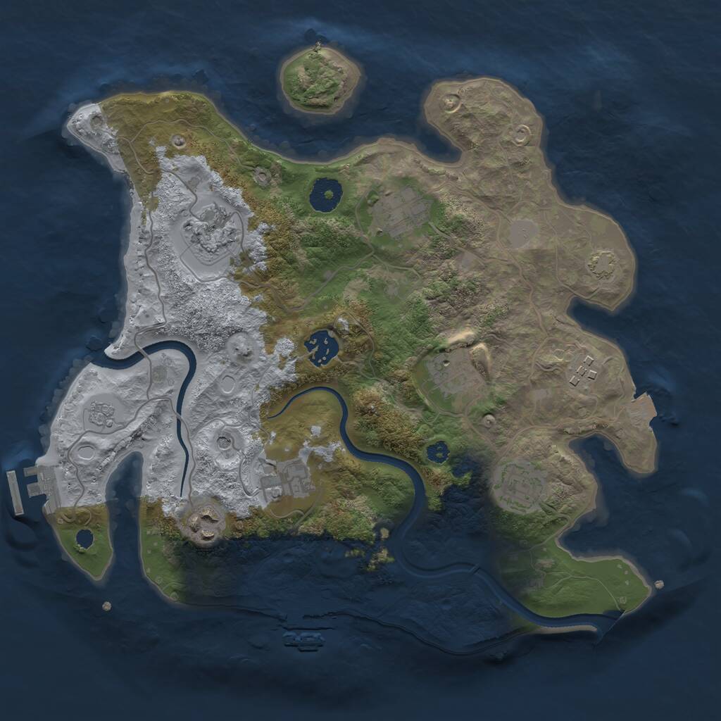 Rust Map: Procedural Map, Size: 3250, Seed: 596911763, 14 Monuments
