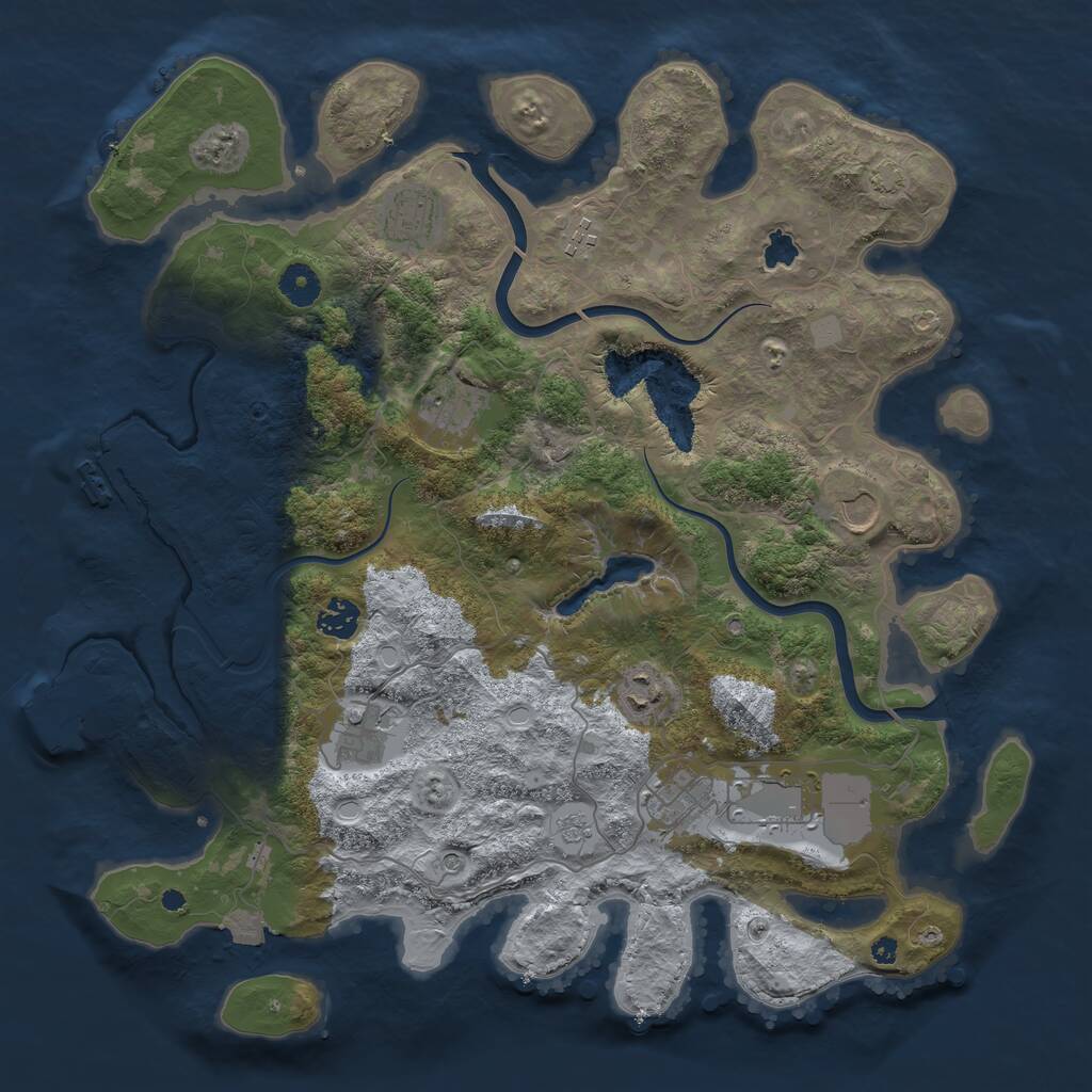 Rust Map: Procedural Map, Size: 4000, Seed: 1790226364, 15 Monuments
