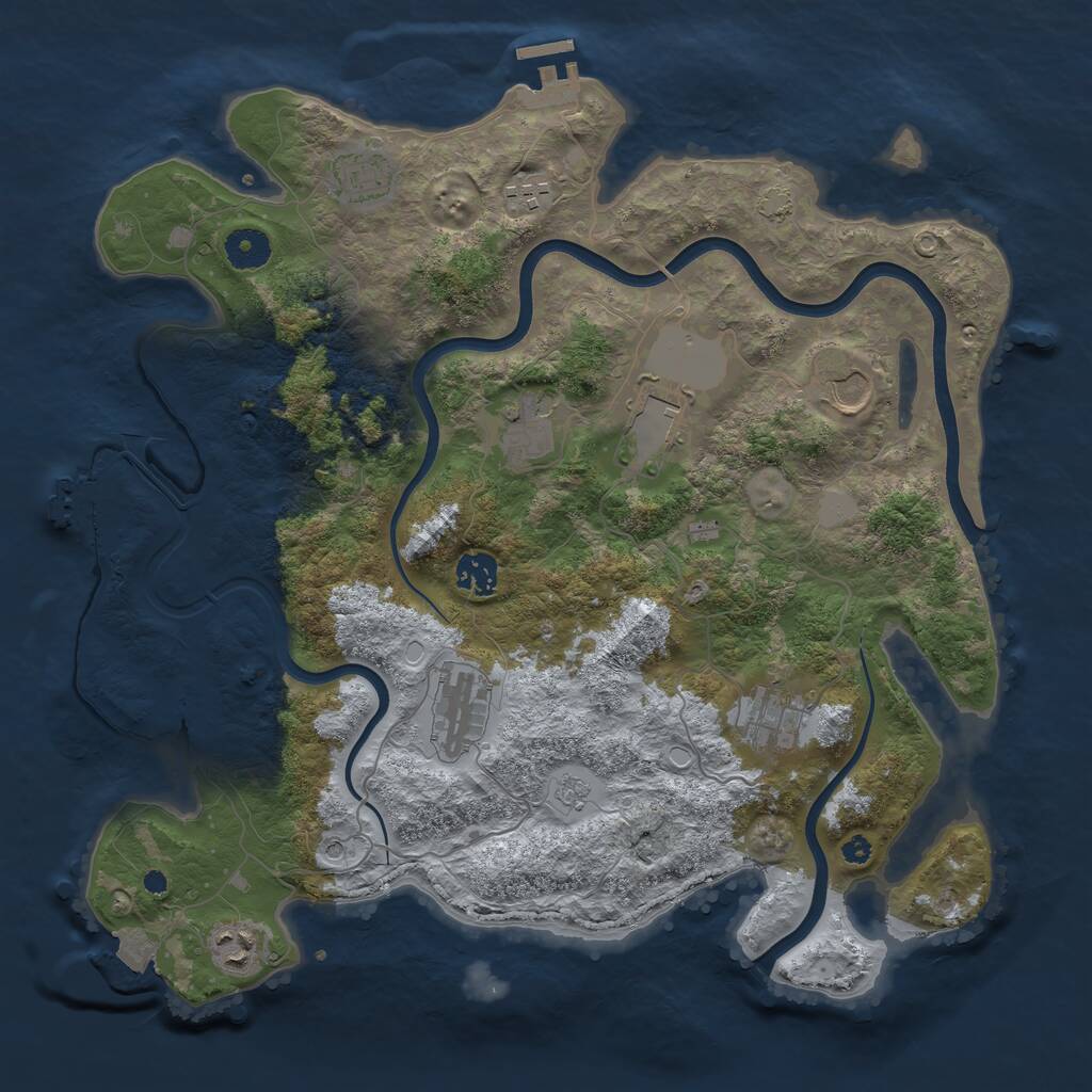 Rust Map: Procedural Map, Size: 3800, Seed: 135790, 15 Monuments