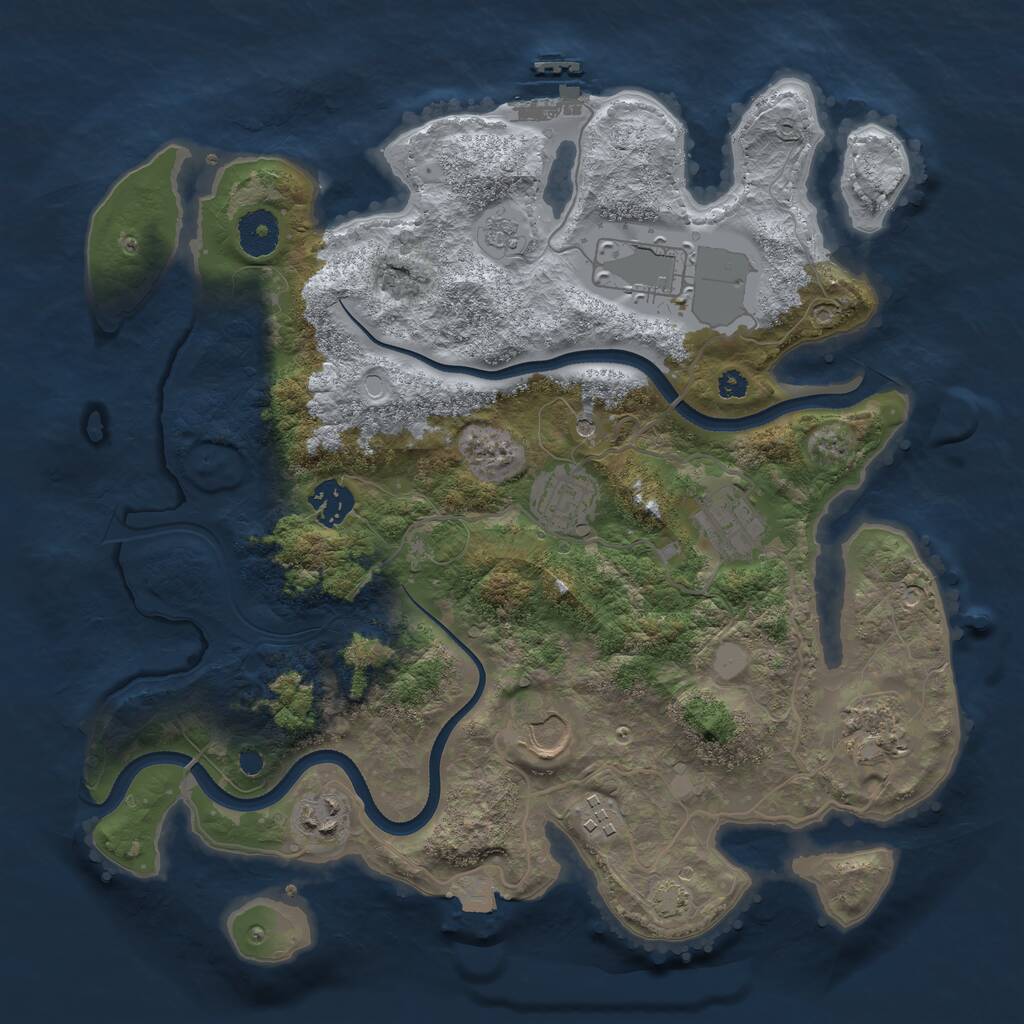 Rust Map: Procedural Map, Size: 3500, Seed: 48915869, 13 Monuments