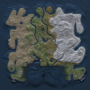 Thumbnail Rust Map: Procedural Map, Size: 4000, Seed: 1038586672, 14 Monuments