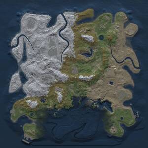 Thumbnail Rust Map: Procedural Map, Size: 4200, Seed: 34559111, 16 Monuments