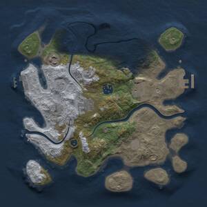 Thumbnail Rust Map: Procedural Map, Size: 3000, Seed: 86922, 10 Monuments