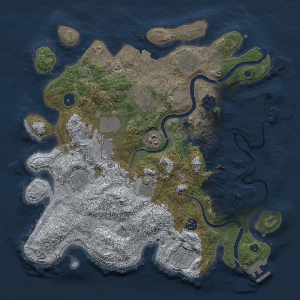 Rust Map: Procedural Map, Size: 3750, Seed: 812963868, 15 Monuments