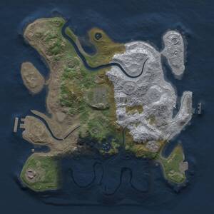 Thumbnail Rust Map: Procedural Map, Size: 3000, Seed: 347368, 10 Monuments