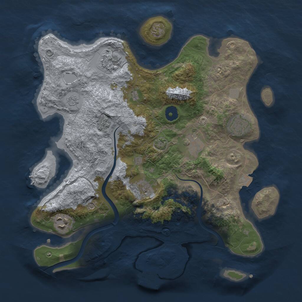 Rust Map: Procedural Map, Size: 3250, Seed: 1100, 11 Monuments