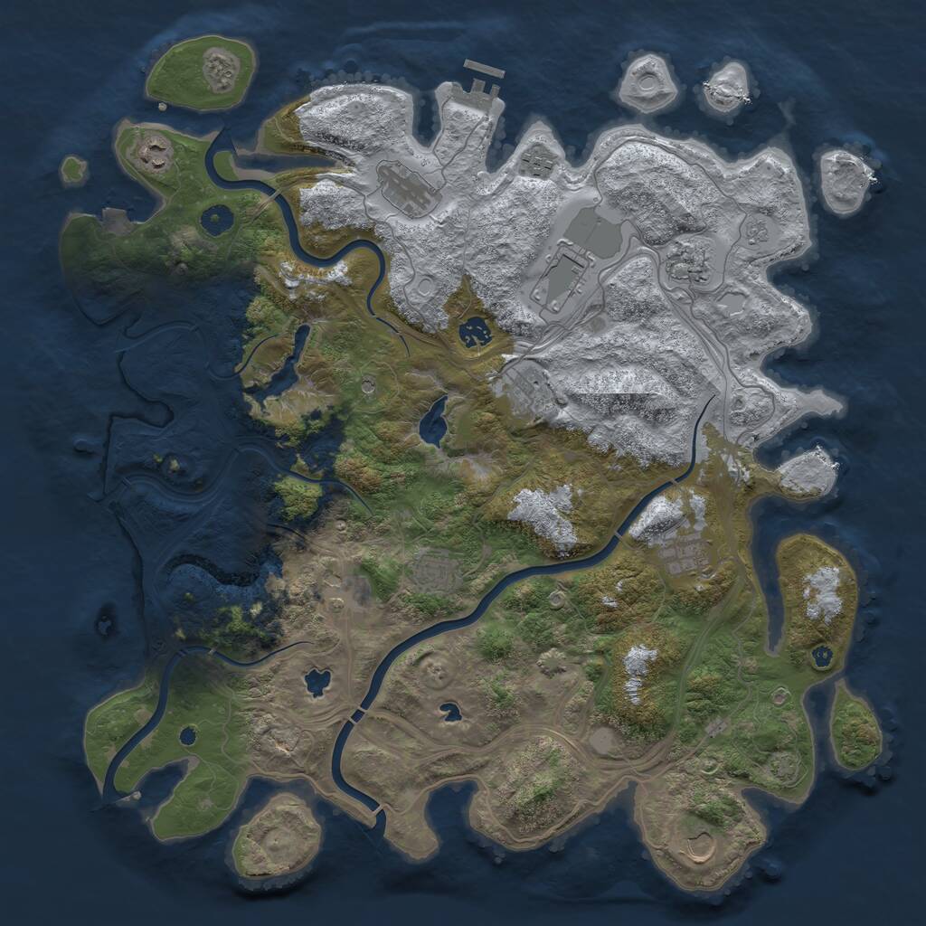 Rust Map: Procedural Map, Size: 4500, Seed: 56149524, 16 Monuments
