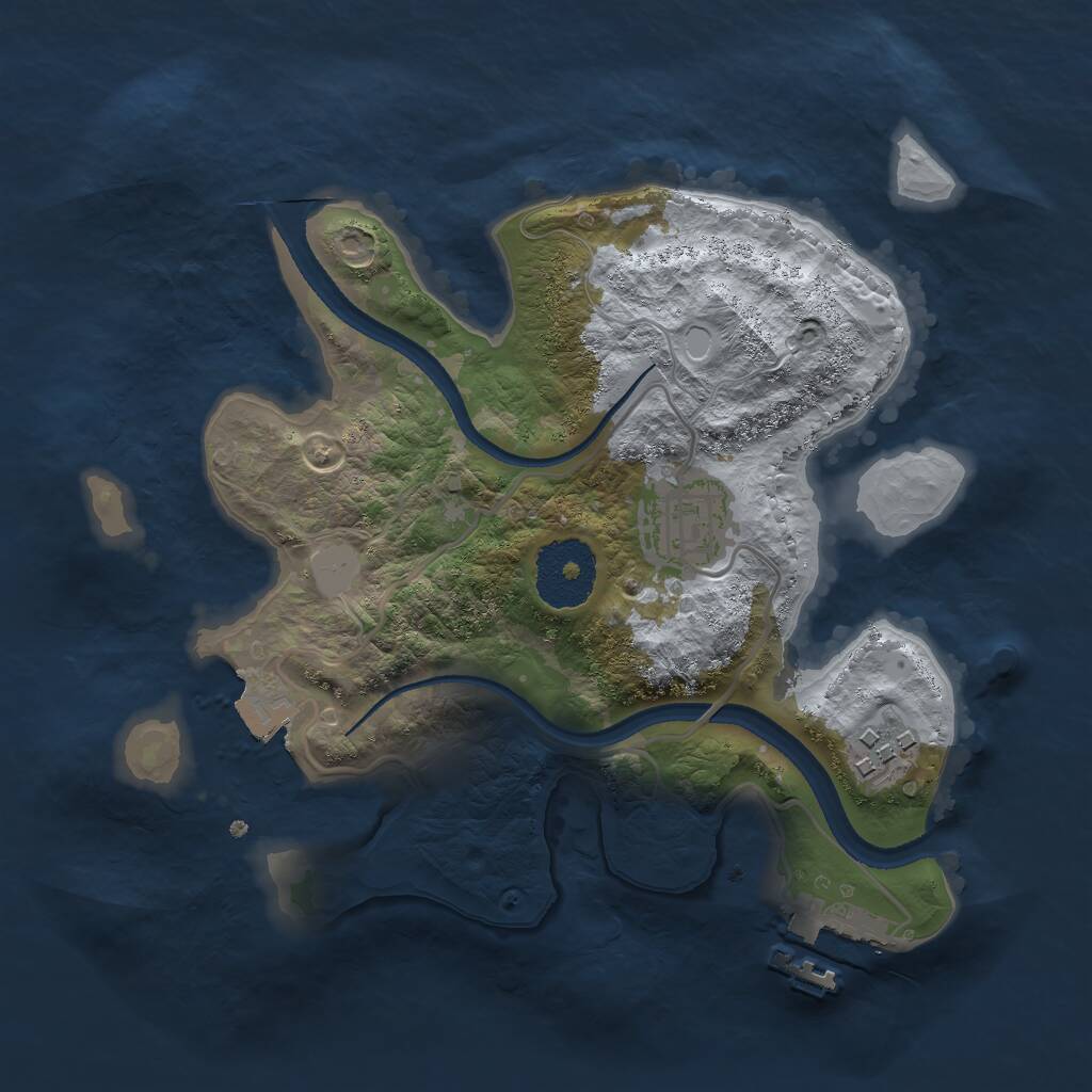 Rust Map: Procedural Map, Size: 2500, Seed: 1578943, 4 Monuments