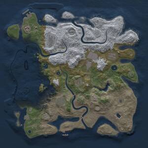 Thumbnail Rust Map: Procedural Map, Size: 4000, Seed: 2008063930, 14 Monuments