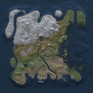 Thumbnail Rust Map: Procedural Map, Size: 3500, Seed: 376040926, 13 Monuments
