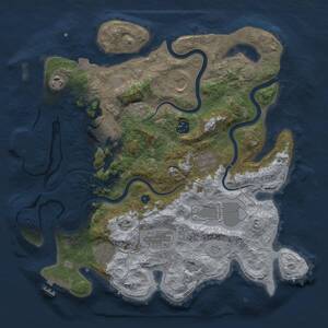 Thumbnail Rust Map: Procedural Map, Size: 3650, Seed: 1250778763, 15 Monuments