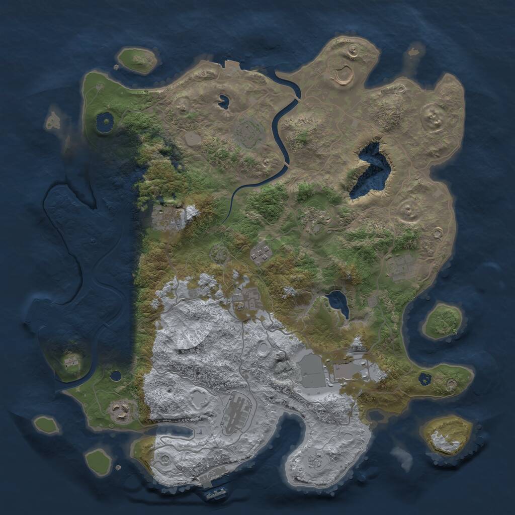 Rust Map: Procedural Map, Size: 4000, Seed: 657748592, 16 Monuments