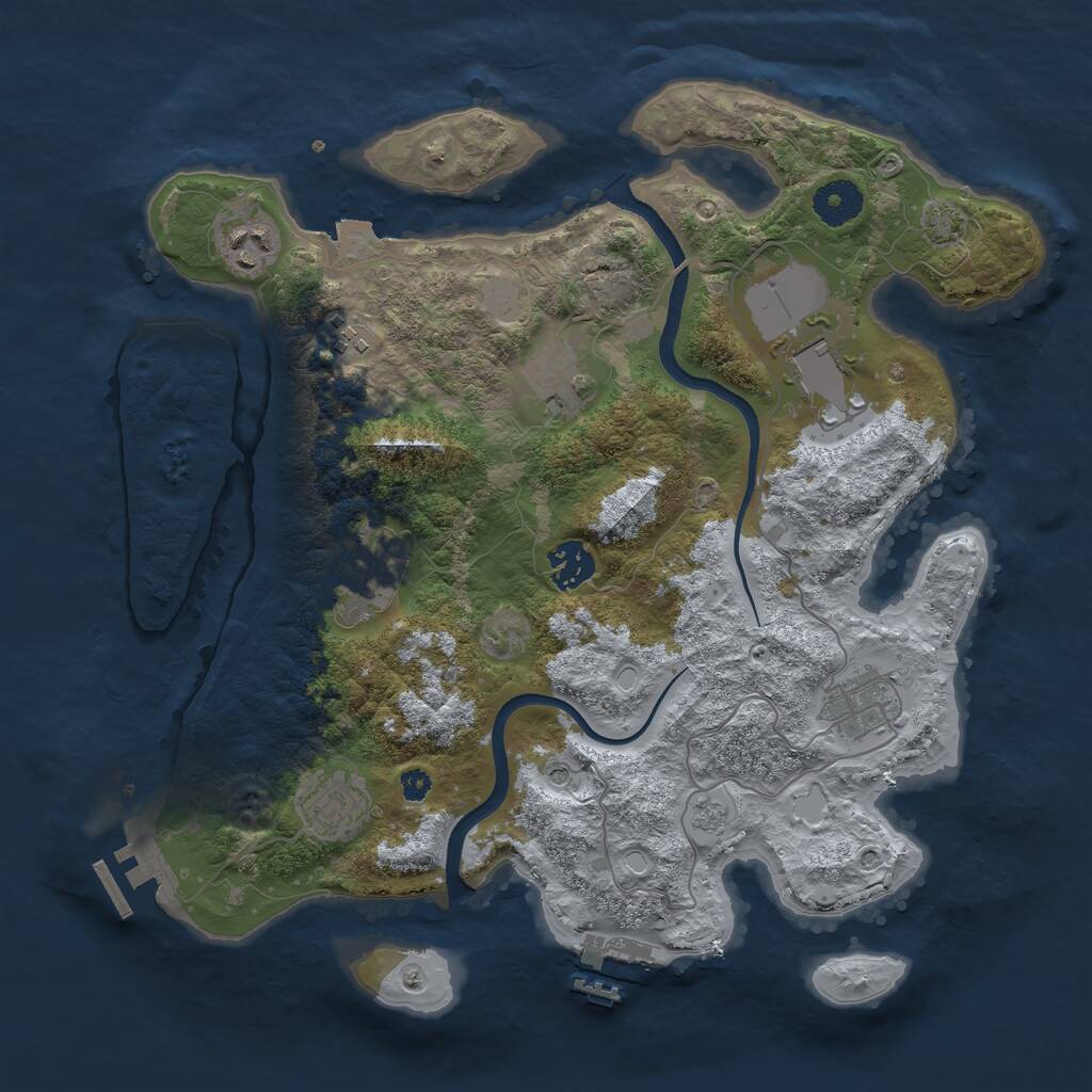 Rust Map: Procedural Map, Size: 3500, Seed: 237434382, 14 Monuments