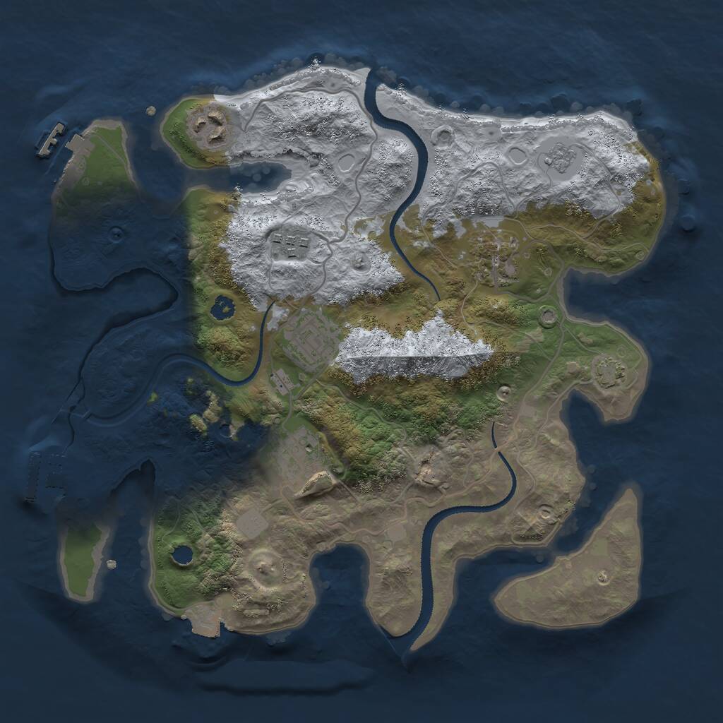 Rust Map: Procedural Map, Size: 3000, Seed: 1378908436, 11 Monuments