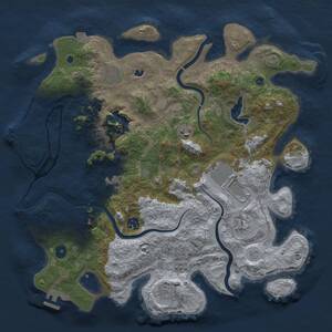 Thumbnail Rust Map: Procedural Map, Size: 4000, Seed: 170964365, 14 Monuments