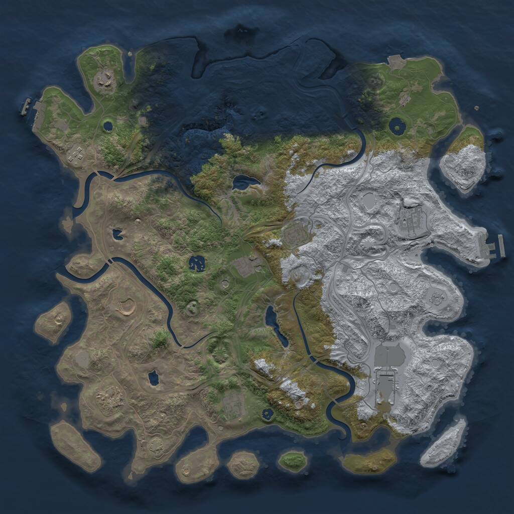 Rust Map: Procedural Map, Size: 4500, Seed: 537977580, 16 Monuments