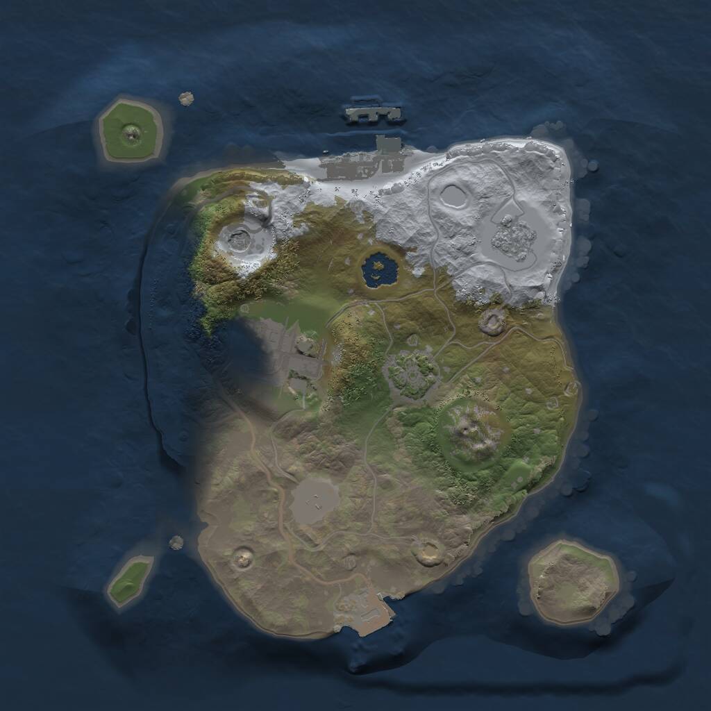 Rust Map: Procedural Map, Size: 2000, Seed: 696538232, 6 Monuments