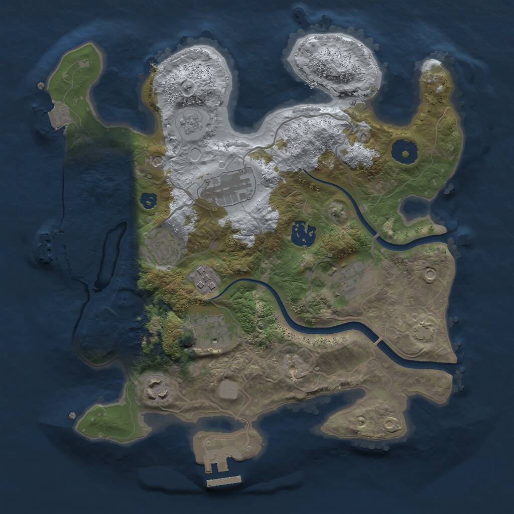 Rust Map: Procedural Map, Size: 3000, Seed: 17496, 13 Monuments
