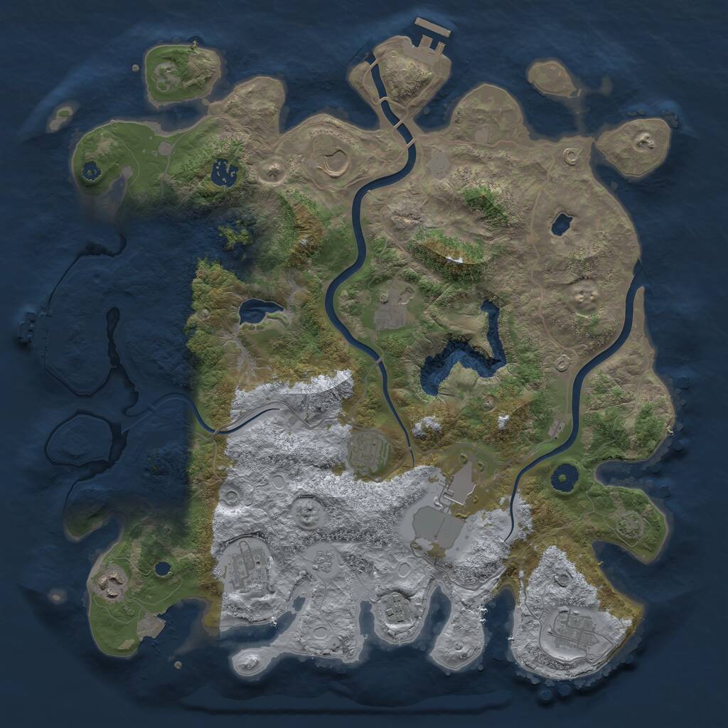 Rust Map: Procedural Map, Size: 4000, Seed: 99868, 15 Monuments
