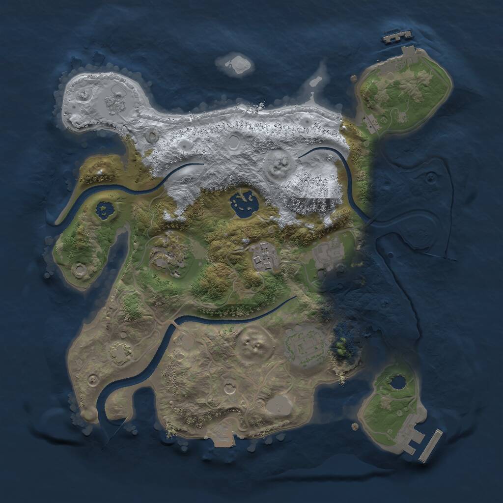 Rust Map: Procedural Map, Size: 2800, Seed: 1833487262, 11 Monuments