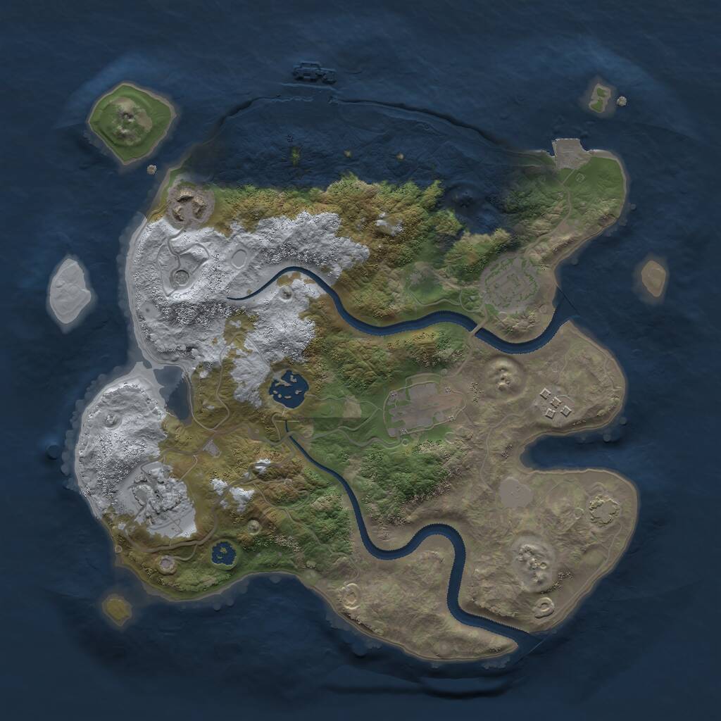 Rust Map: Procedural Map, Size: 3000, Seed: 23515, 10 Monuments