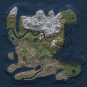 Thumbnail Rust Map: Procedural Map, Size: 3000, Seed: 2057654921, 11 Monuments
