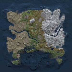 Thumbnail Rust Map: Procedural Map, Size: 3500, Seed: 1659906466, 15 Monuments