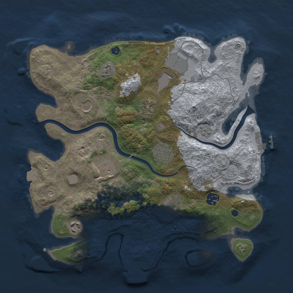 Rust Map: Procedural Map, Size: 3500, Seed: 1659906466, 15 Monuments