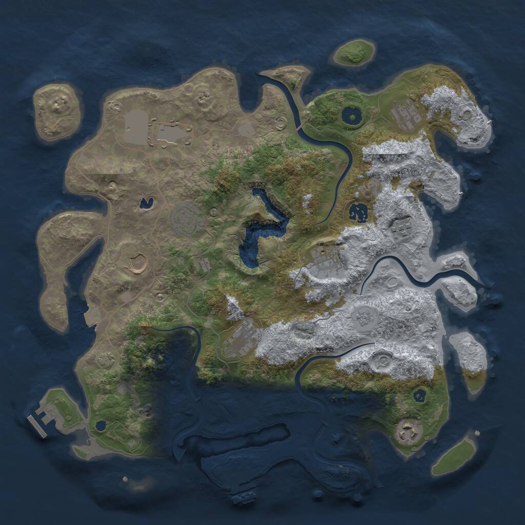 Rust Map: Procedural Map, Size: 4000, Seed: 392304713, 15 Monuments