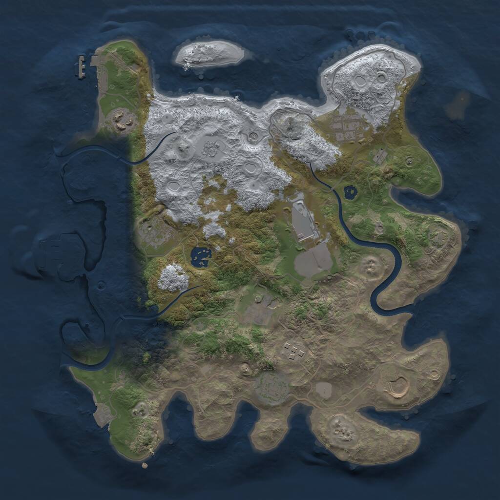 Rust Map: Procedural Map, Size: 3500, Seed: 1653241915, 15 Monuments