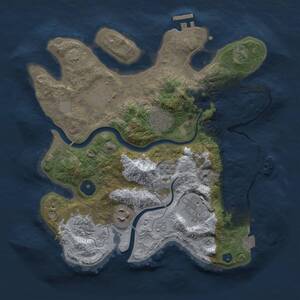 Thumbnail Rust Map: Procedural Map, Size: 3000, Seed: 1469176222, 12 Monuments