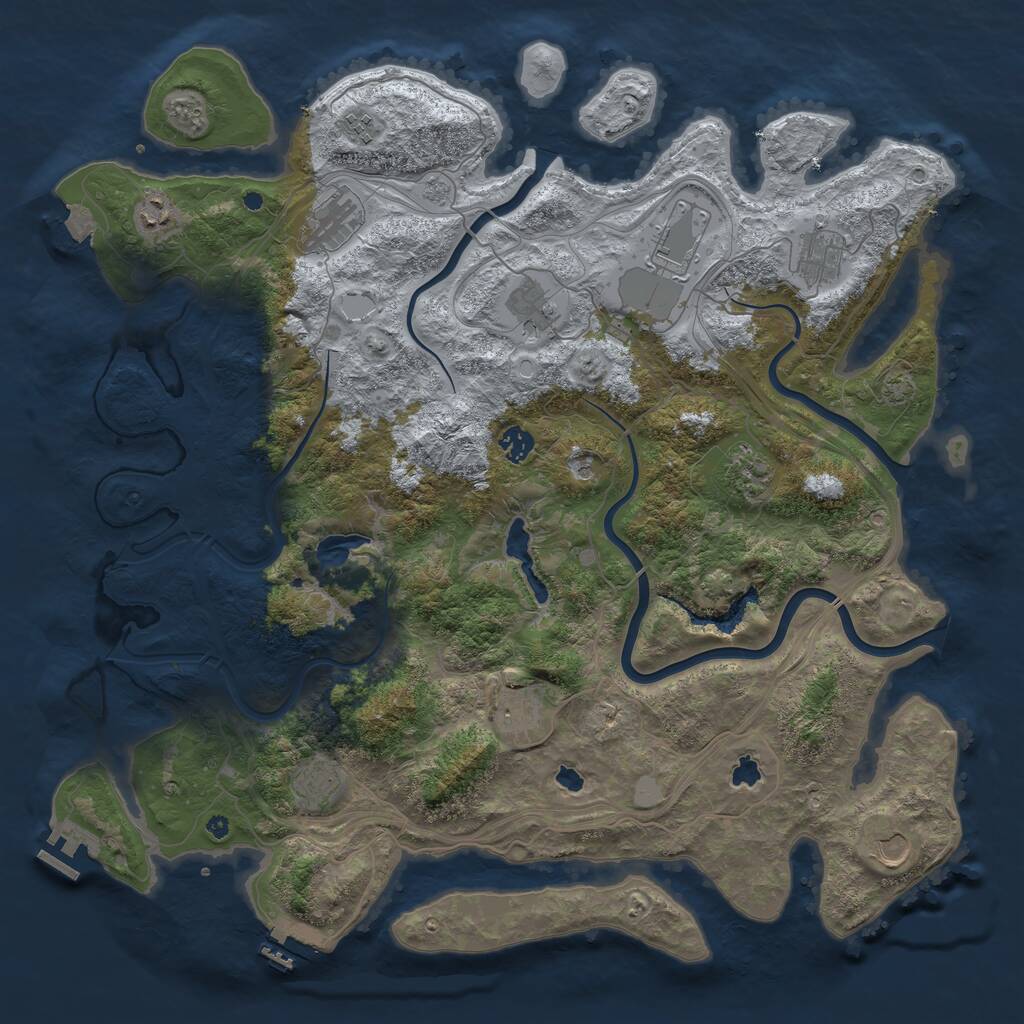 Rust Map: Procedural Map, Size: 4500, Seed: 13373003, 17 Monuments