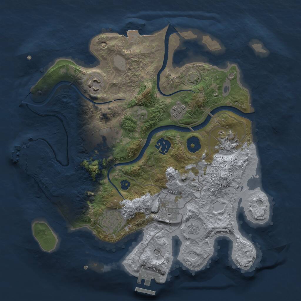 Rust Map: Procedural Map, Size: 3000, Seed: 817506005, 13 Monuments