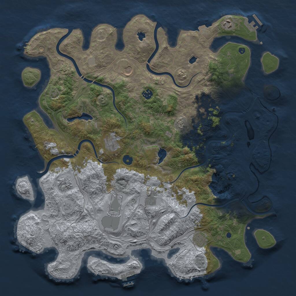 Rust Map: Procedural Map, Size: 4500, Seed: 562315, 16 Monuments