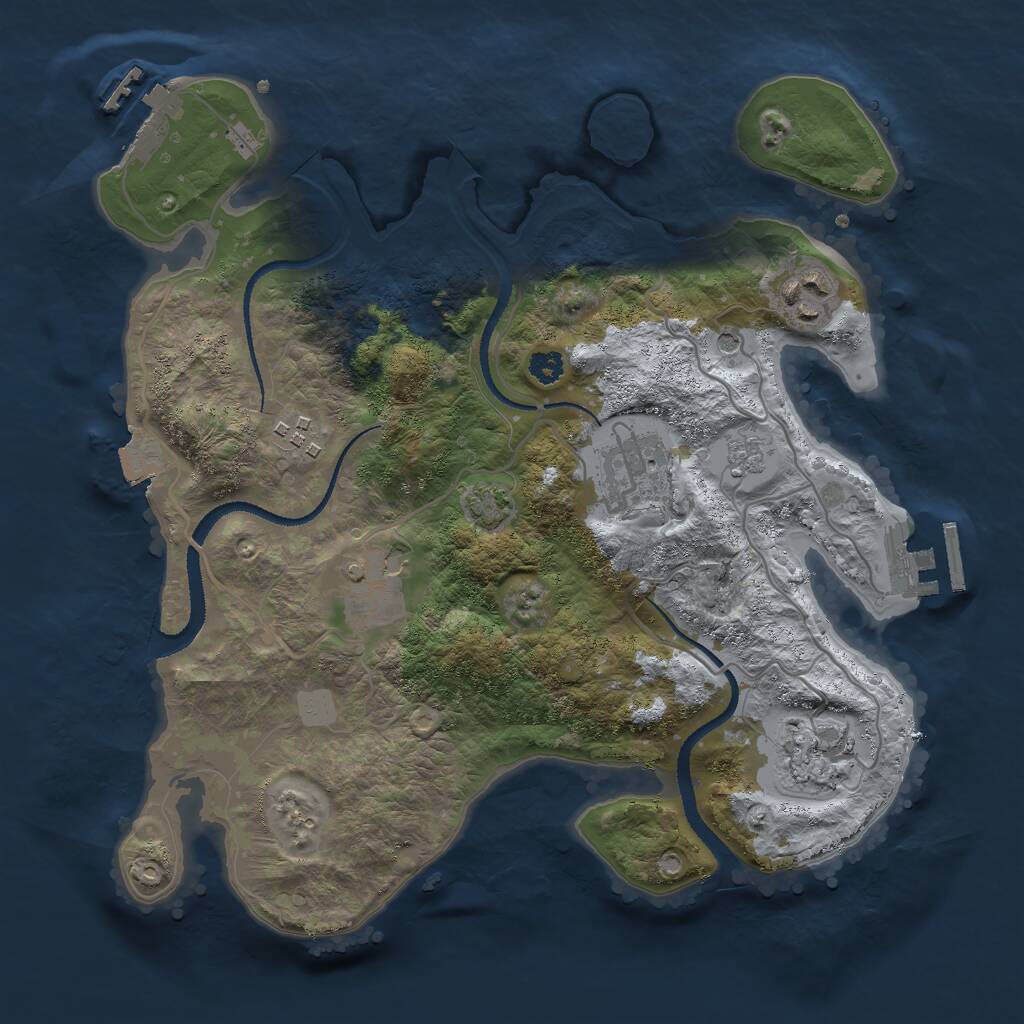 Rust Map: Procedural Map, Size: 3000, Seed: 578302269, 11 Monuments