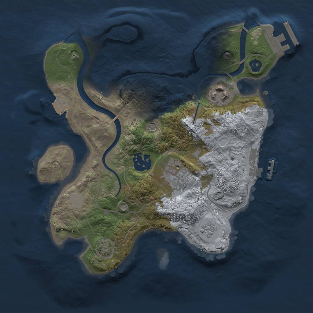 Rust Map: Procedural Map, Size: 2500, Seed: 6879, 9 Monuments