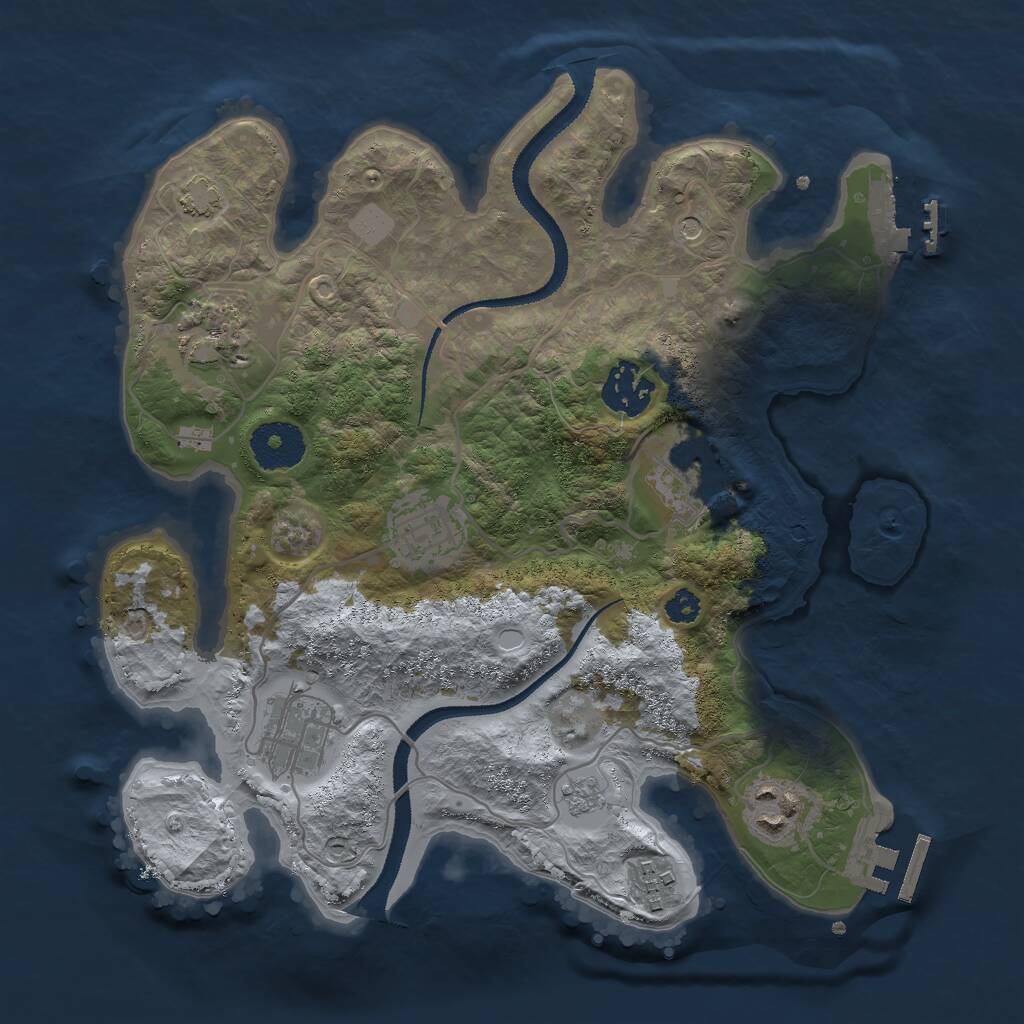 Rust Map: Procedural Map, Size: 3000, Seed: 234312917, 13 Monuments