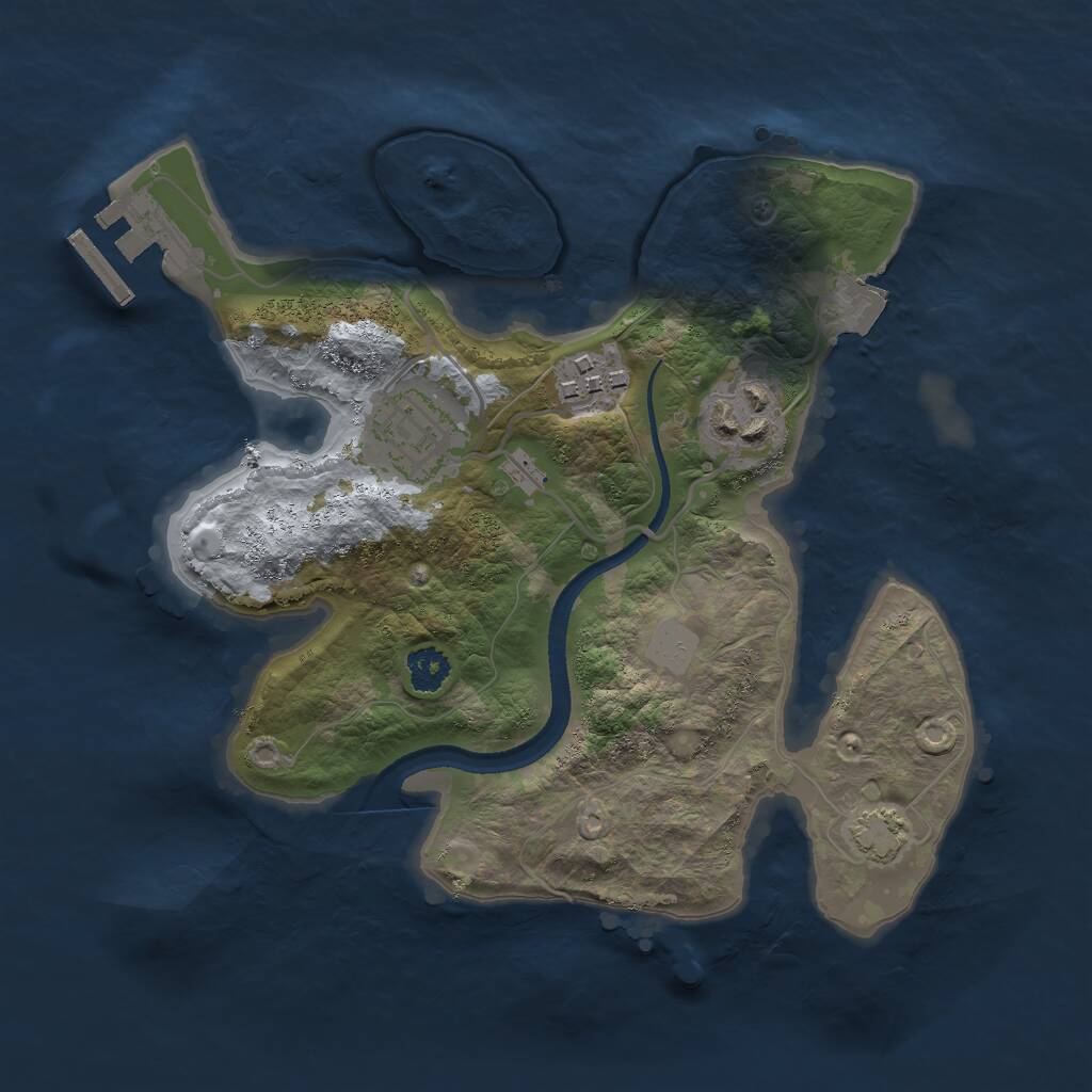 Rust Map: Procedural Map, Size: 2500, Seed: 19867, 6 Monuments