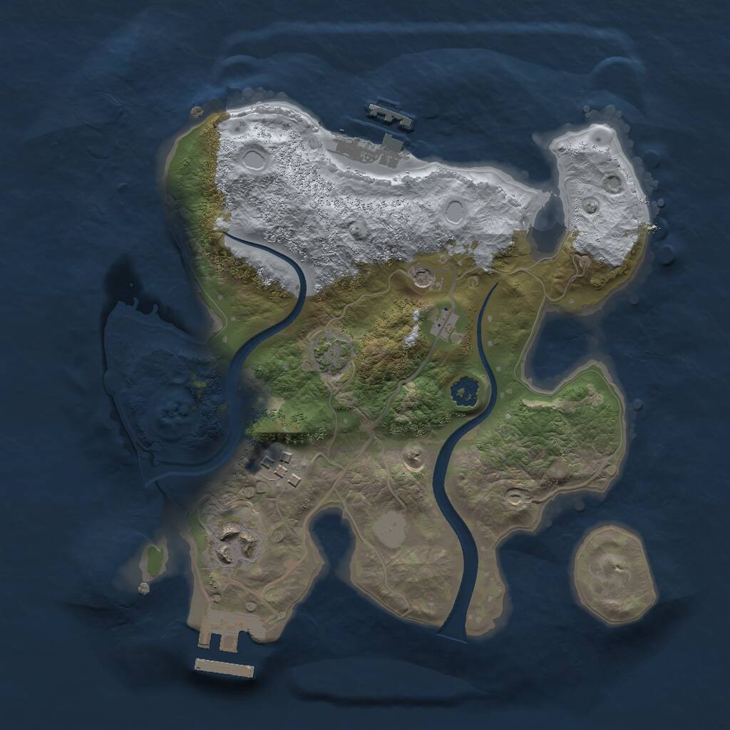 Rust Map: Procedural Map, Size: 2500, Seed: 10185, 7 Monuments