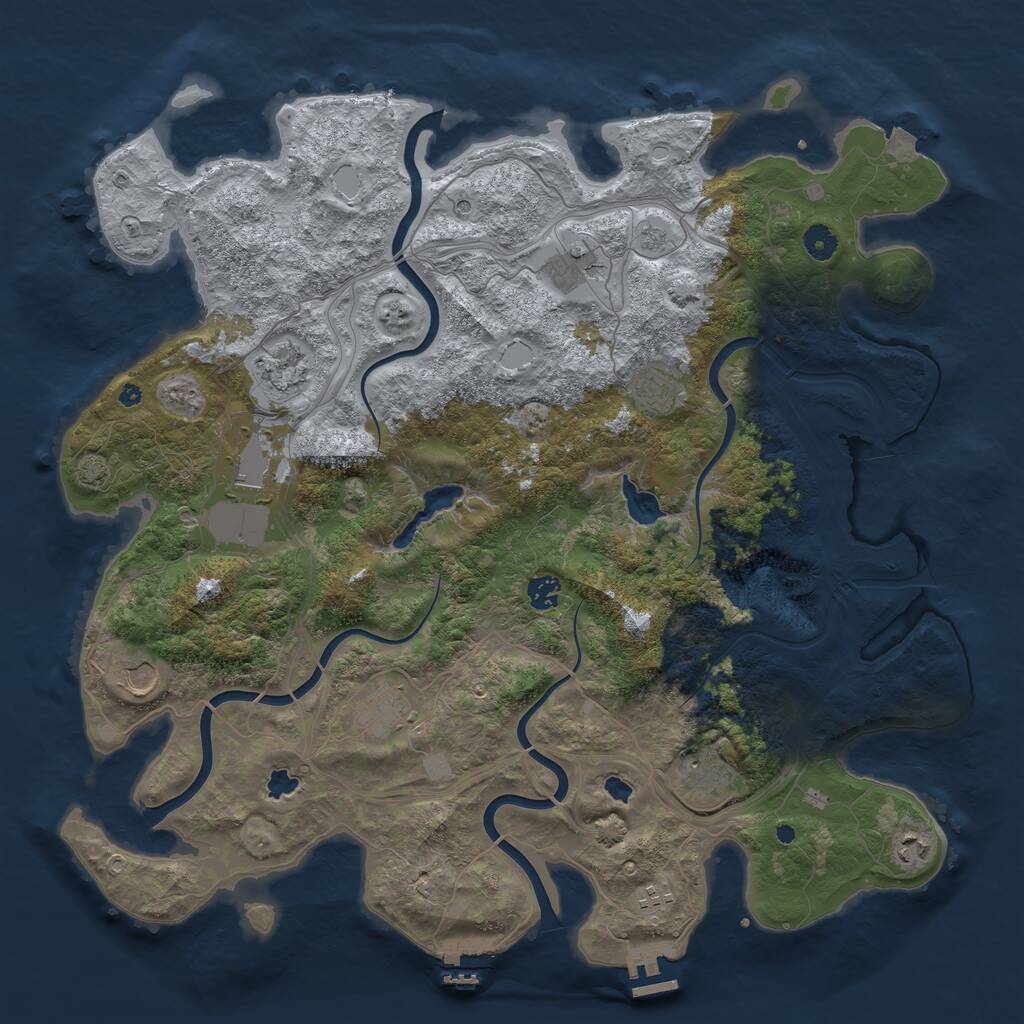 Rust Map: Procedural Map, Size: 4500, Seed: 564336, 16 Monuments