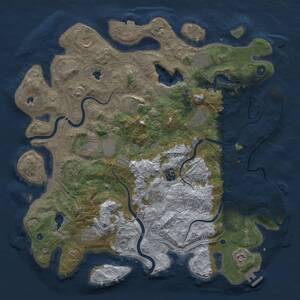 Thumbnail Rust Map: Procedural Map, Size: 4500, Seed: 415442276, 17 Monuments