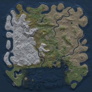 Thumbnail Rust Map: Procedural Map, Size: 6000, Seed: 1705334380, 17 Monuments