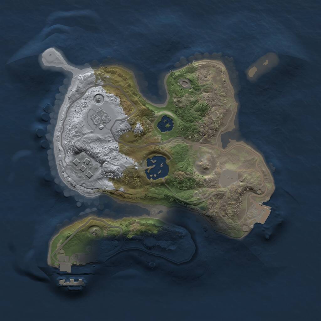 Rust Map: Procedural Map, Size: 2000, Seed: 767879754, 5 Monuments