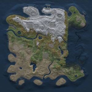 Thumbnail Rust Map: Procedural Map, Size: 4000, Seed: 1222909743, 15 Monuments