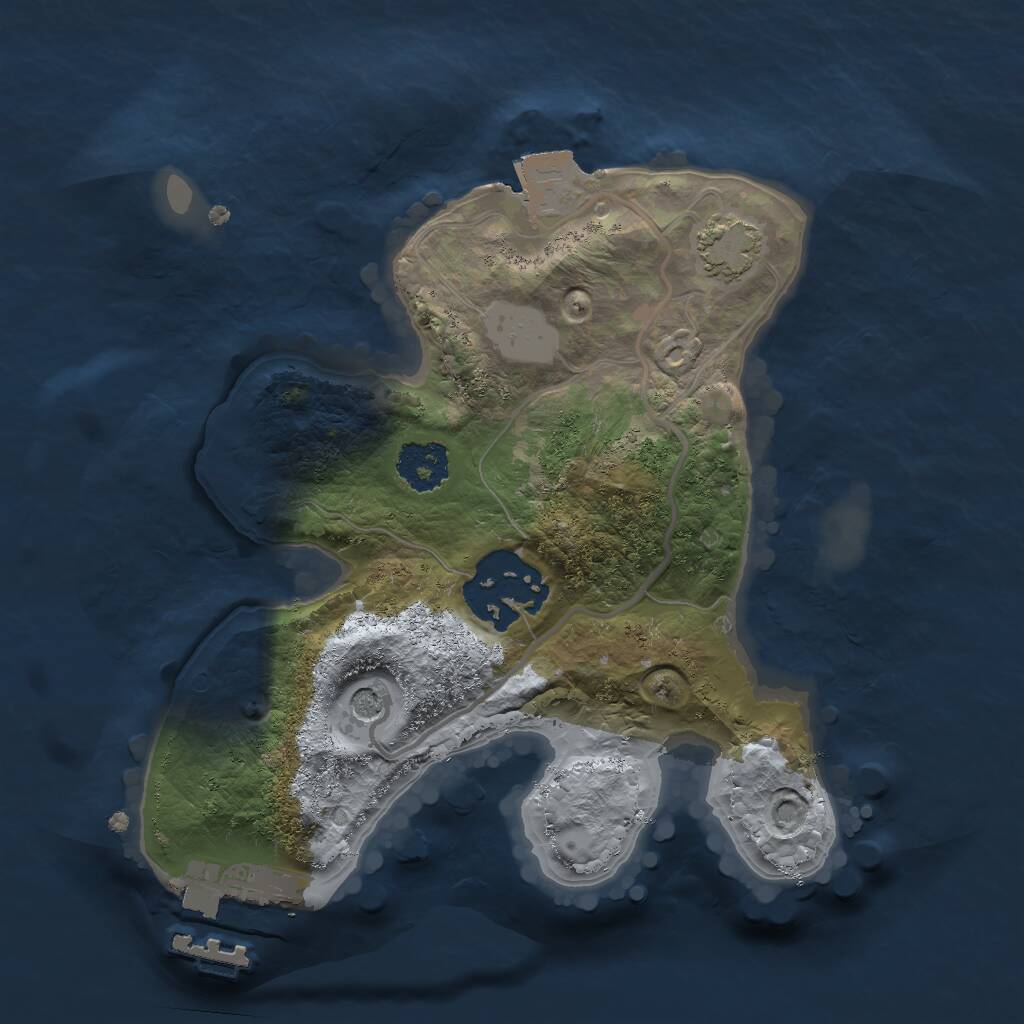 Rust Map: Procedural Map, Size: 2000, Seed: 555677053, 5 Monuments