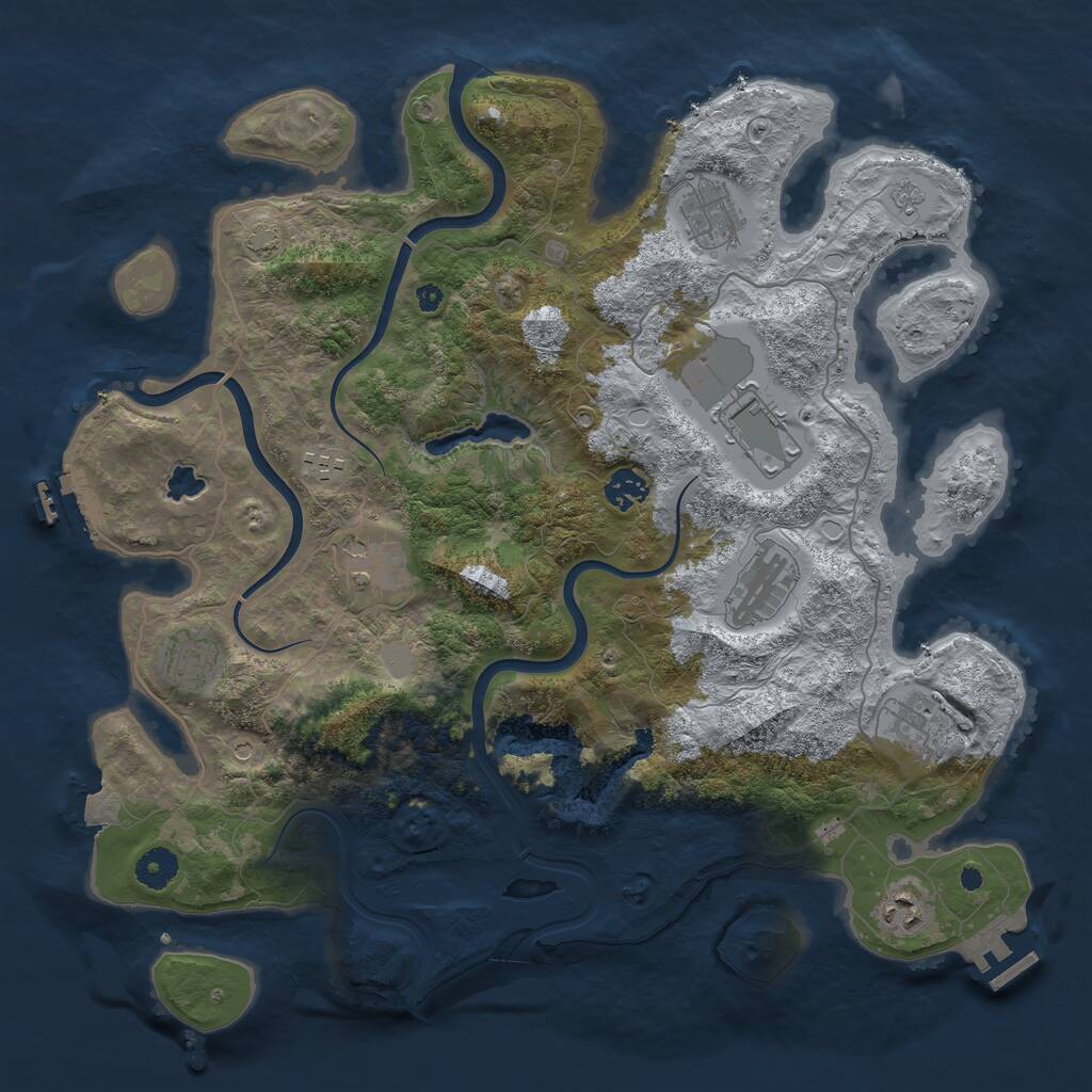 Rust Map: Procedural Map, Size: 4000, Seed: 68232, 15 Monuments