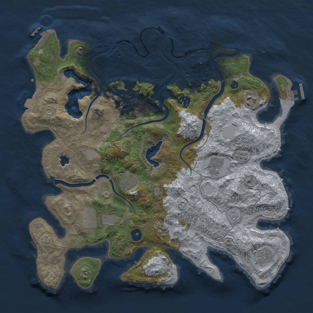 Rust Map: Procedural Map, Size: 4000, Seed: 1074254371, 15 Monuments