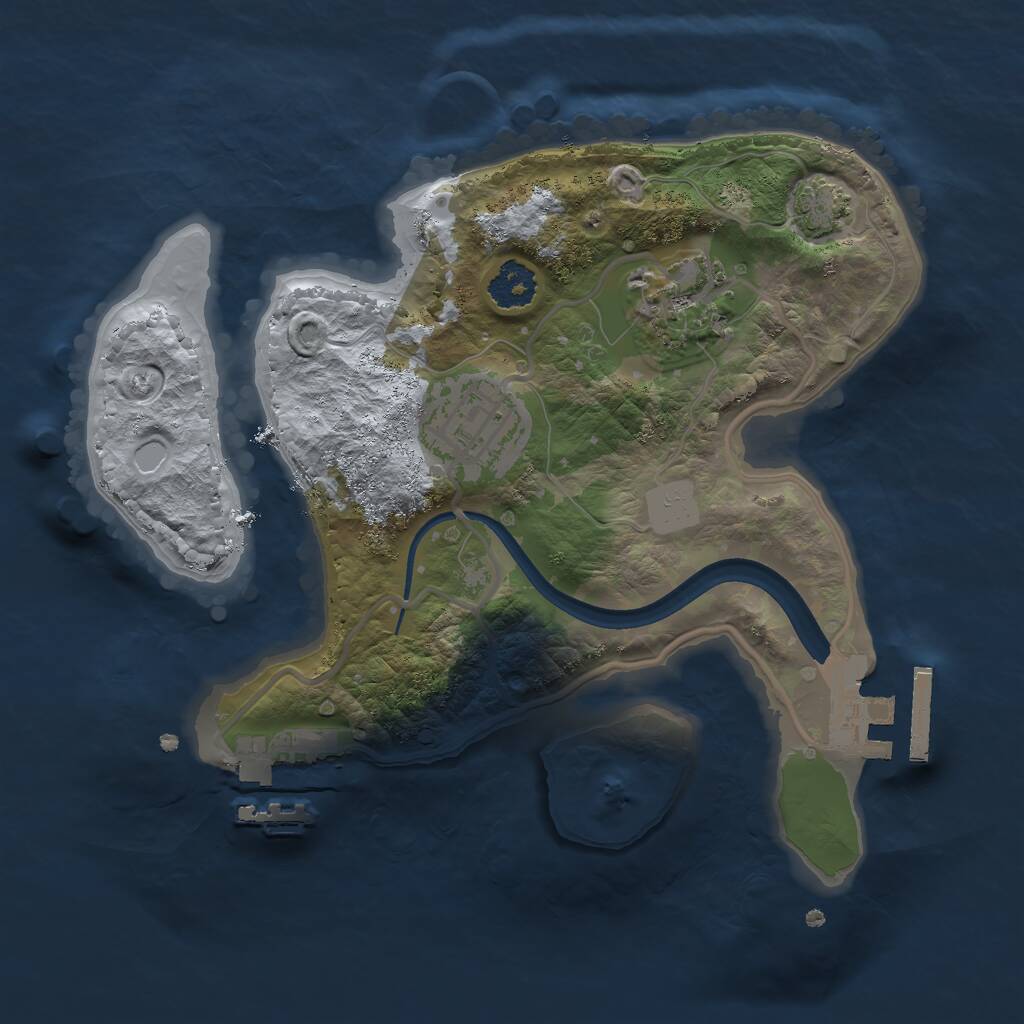 Rust Map: Procedural Map, Size: 2200, Seed: 1939487523, 6 Monuments