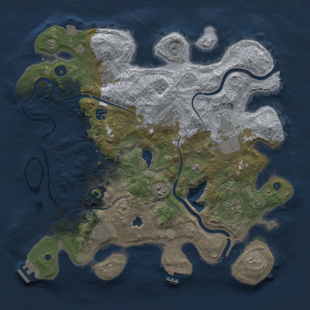 Rust Map: Procedural Map, Size: 4000, Seed: 59928, 14 Monuments