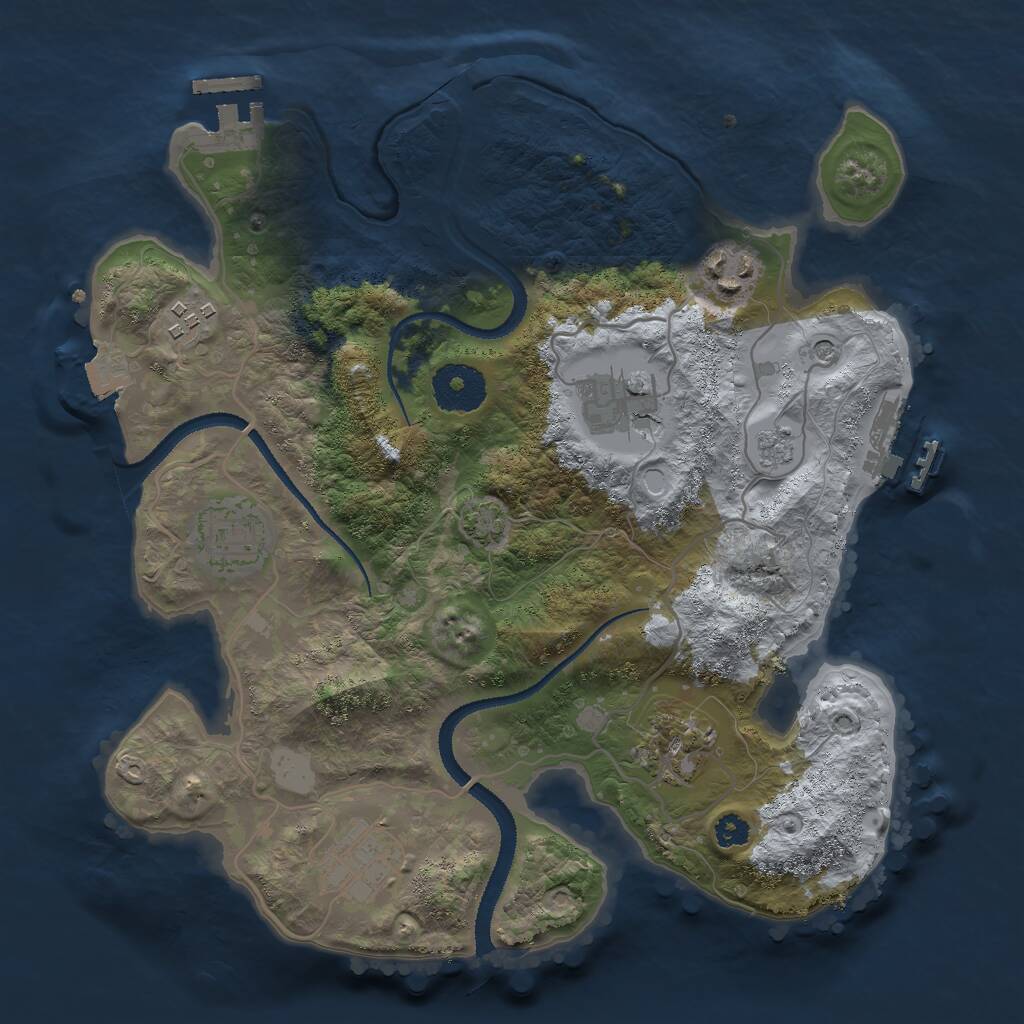 Rust Map: Procedural Map, Size: 3000, Seed: 72735, 12 Monuments